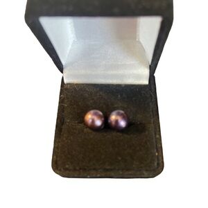 Honora Cultured Purple Pearl Stud Earrings in Silver